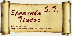 Stamenko Tintor vizit kartica